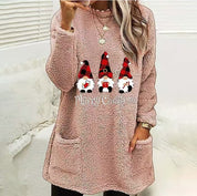 Dames Warme Fleece Kerst Trui met Zakken | Rikkie