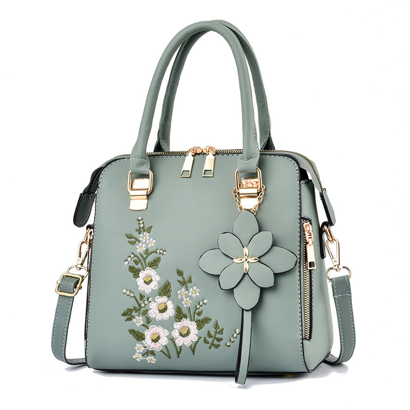 Dames Trendy Handtas met Bloem Borduursel | Leana