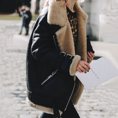Dames Stijlvolle Shearling Aviator Jas | Bellamy
