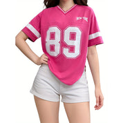 Dames Sportieve American Football T-shirt met Varsity Print | Thanee