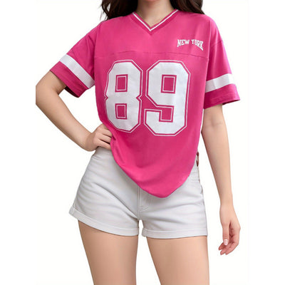 Dames Sportieve American Football T-shirt met Varsity Print | Thanee