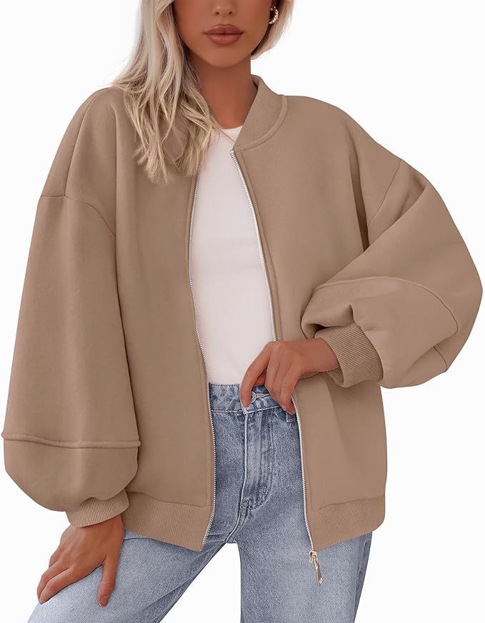 Dames Tijdloze Sportieve Oversized Bomber Jack met Rits | Boraisa