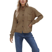 Dames Stijlvolle Zacht Gebreide Vest met Staande Kraag | Renea