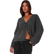 Dames Elegante Gebreid Vest met Striksluiting | Renee