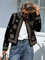 Dames Stijlvolle Geborduurd Velvet Look Jasje | Branna