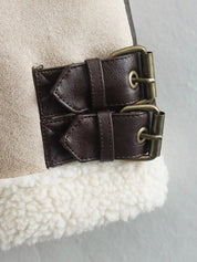 Dames Trendy Zachte Teddy Bodywarmer met Aviator Details | Blanesh