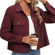 Dames Trendy Korte Corduroy Jas | Ballara