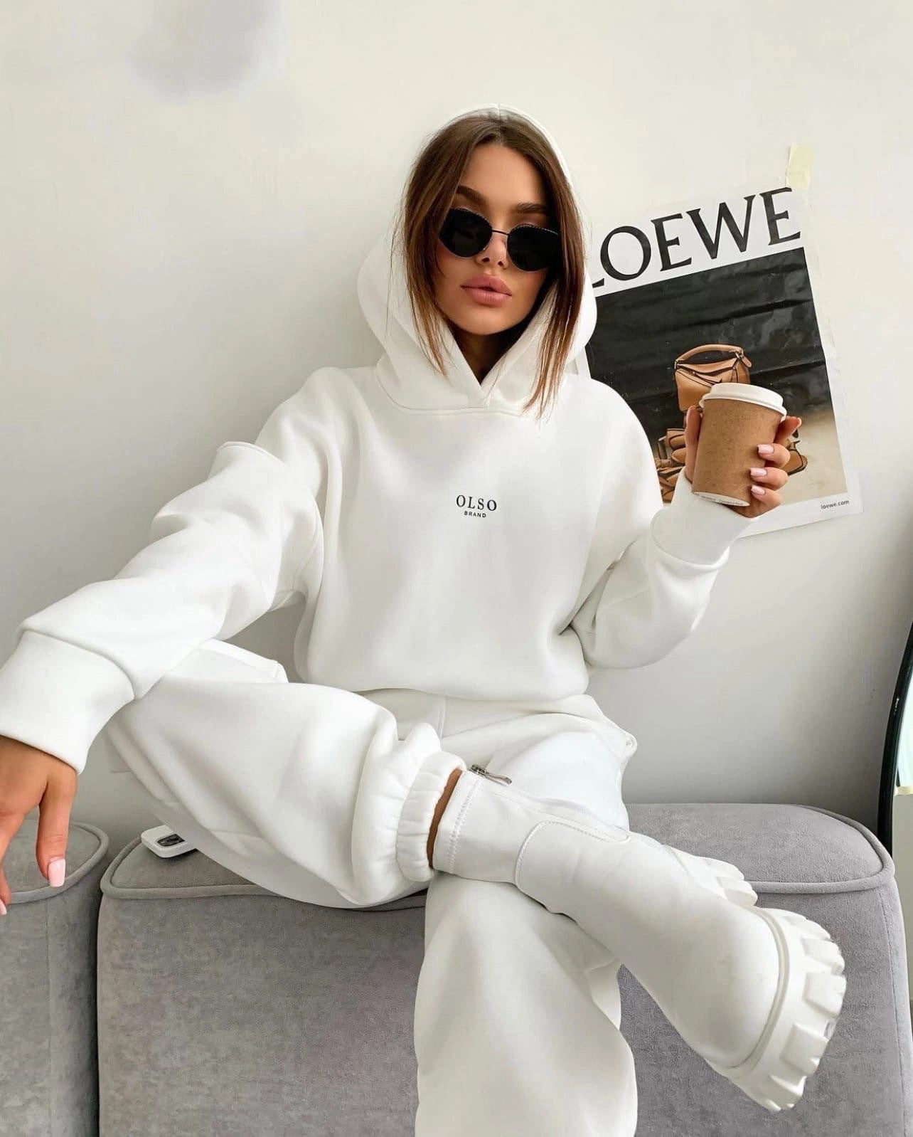 Dames Trendy Comfortabele Tweedelige Loungewear Set met Jogger en Hoodie | Delaria