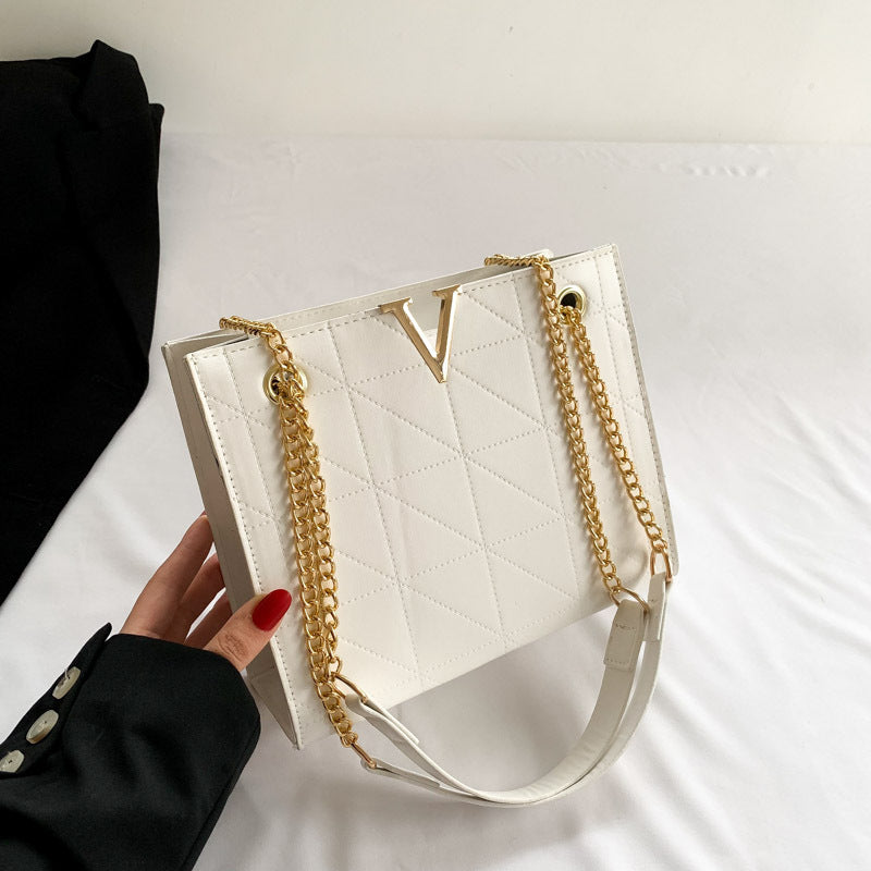 Dames Trendy Retro Schoudertas met Ketting Detail | Layda