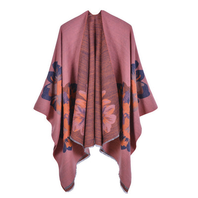 Dames Elegante Cape Sjaal met Bloemen Print | Lesley