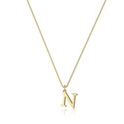 Dames Stijlvolle Trendy Vergulde Gouden Initialen Ketting met Letter | Lanette