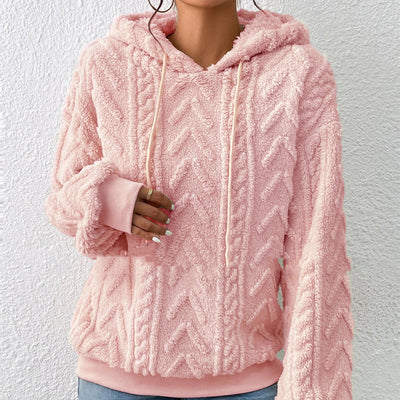 Dames Teddy Hoodie met Geometrisch Patroon | Ralomy