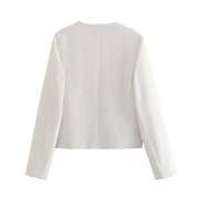 Dames Bouclé Jas met Gouden Knopen | Bessie