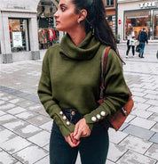 Dames Zachte Elegante Modieuze Coltrui met Parel Knopen | Rubia