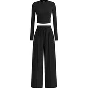 Dames Casual Comfortabele Tweedelige Set met Broek en Lange Mouwen | Domi