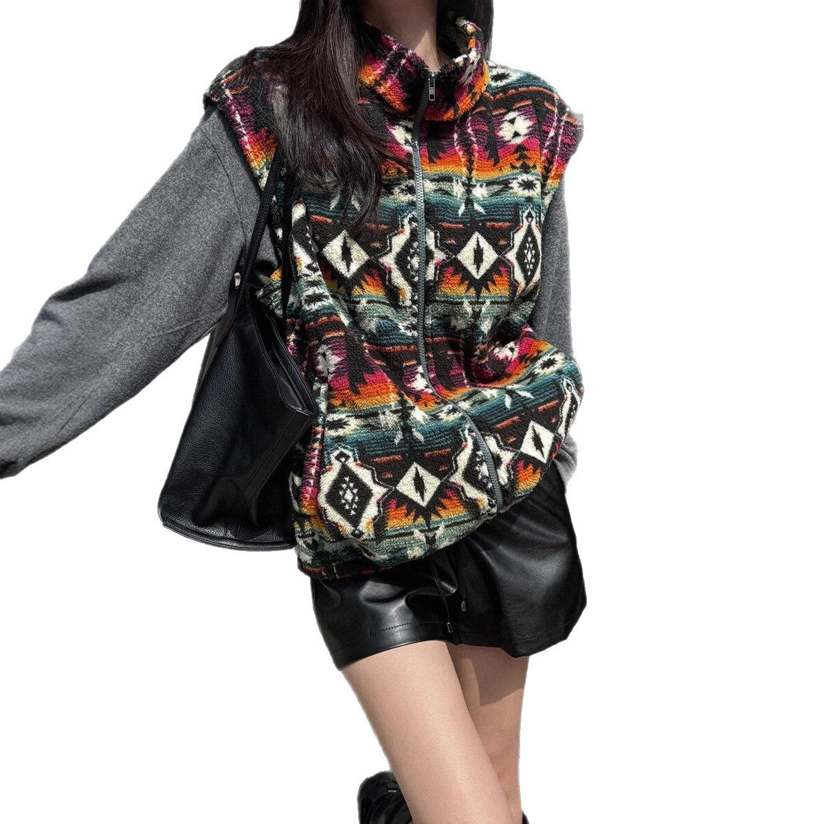 Dames Warme Elegante Fleece Bodywarmer met Aztec Print | Barucha