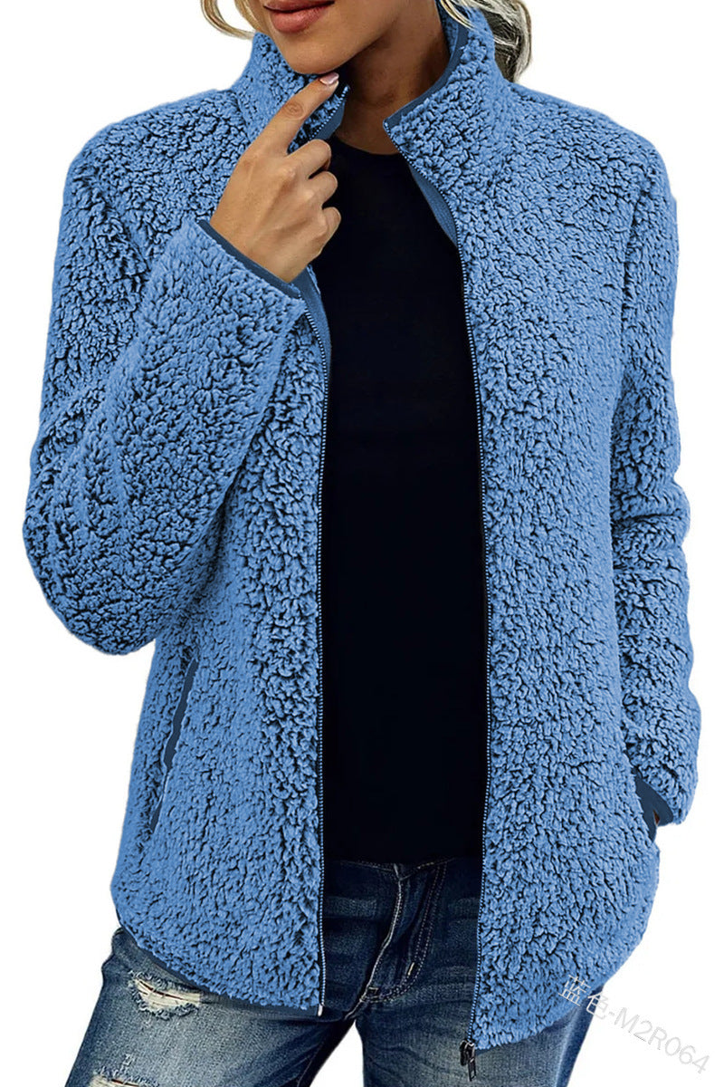 Dames Trendy Elegante Veelzijdige Warme Teddy Fleece Jas met Rits | Baudine