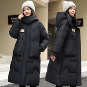 Dames Koreaanse Style Trendy Essential Lange Gewatteerde Puffer Winter Jas | Baloa
