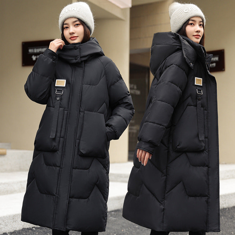 Dames Koreaanse Style Trendy Essential Lange Gewatteerde Puffer Winter Jas | Baloa
