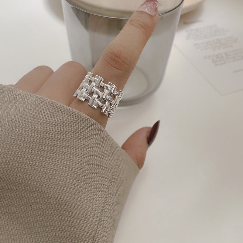 Dames Trendy Gevlochten Opengewerkte Ring | Lilia