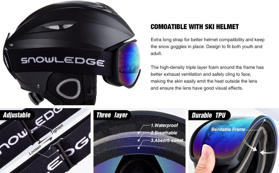 Dames Trendy Skibril met Dubbele Lens en Comfortabele Elastieken Band | Veradine