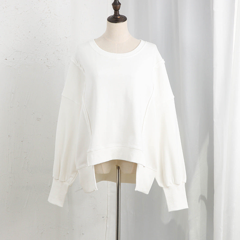 Dames Trendy Unieke Warme Stijlvolle Los Vallende Sweater met Raw Edge Details | Rewaria