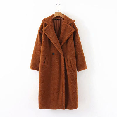Dames Stijlvolle Lange Teddy Jas | Benja