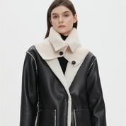 Dames Eigentijdse Warme Gebreide Col Sjaal met Knopen | Laverne