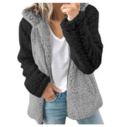 Dames Elegante Trendy Teddy Fleece Vest met Contrast Mouwen en Capuchon | Shantelle
