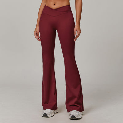Dames Veelzijdige Sport Yoga Hoge Taille met Cross Waist Design Flare Pant | Ashley