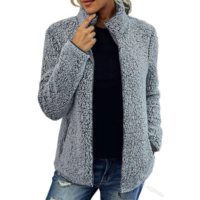 Dames Trendy Elegante Veelzijdige Warme Teddy Fleece Jas met Rits | Baudine