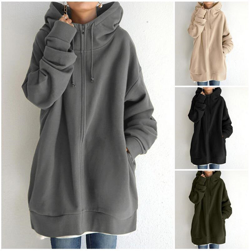 Dames Comfortabele Oversized Hoodie met Rits | Semmy