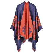 Dames Elegante Cape Sjaal met Bloemen Print | Levi