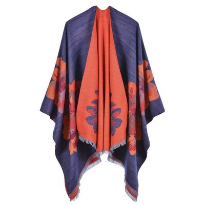 Dames Elegante Cape Sjaal met Bloemen Print | Lesley