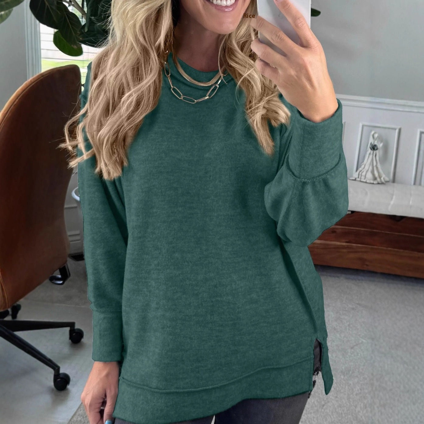 Dames Basic Elegante Veelzijdige Trui met Ronde Hals | Saveira