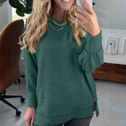 Dames Basic Elegante Veelzijdige Trui met Ronde Hals | Saveira