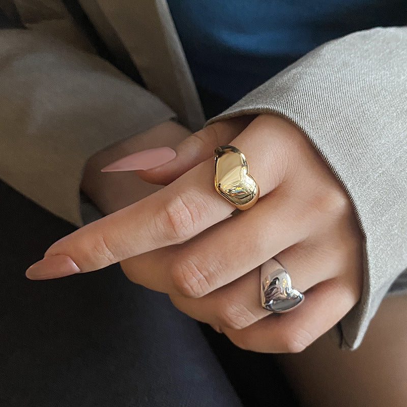 Dames Minimalistische Hart Ring | Lelie