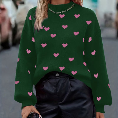 Dames Gebreide Stijlvolle Trui met Hartjes | Roma