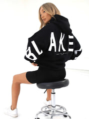 Dames Casual Warme Hoodie met Fleece Voering met Text Print | Savelia