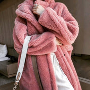 Dames Stijlvolle Lange Teddy Jas | Benja