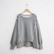 Dames Trendy Unieke Warme Stijlvolle Los Vallende Sweater met Raw Edge Details | Rewaria