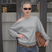 Dames Trendy Casual Off-Shoulder Trui Sweater | Samira