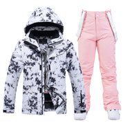 Dames Waterdichte Warme Trendy Ski Overall Set met Print | Vessa