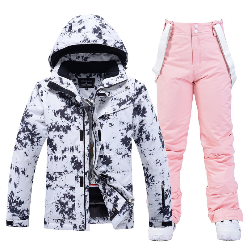 Dames Waterdichte Warme Trendy Ski Overall Set met Print | Vessa
