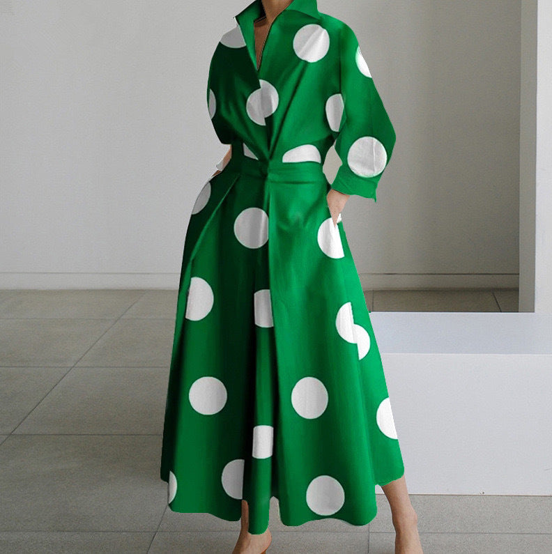 Dames Elegante Jurk met Overhemdkraag | Nadira