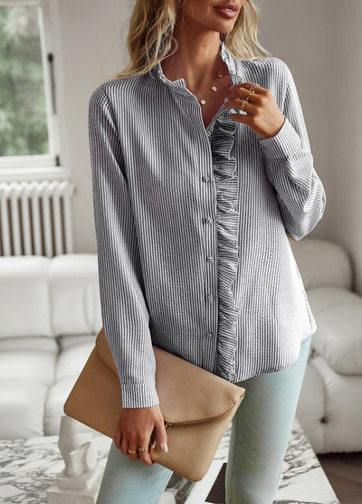 Dames Elegante Fijn Geweven Blouse met Ruches | Helena