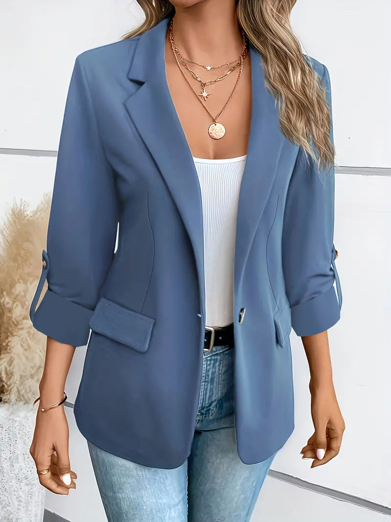 Dames Stijlvolle Lange Mouw Blazer voor Herfst en Winter | Byzanda