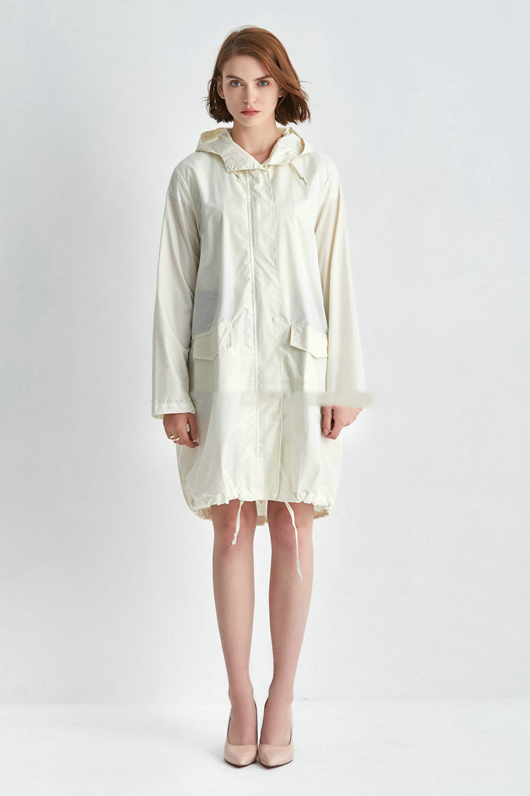 Dames Veelzijdige Basic Winddichte Regenjas met Trekkoord | Belarouze