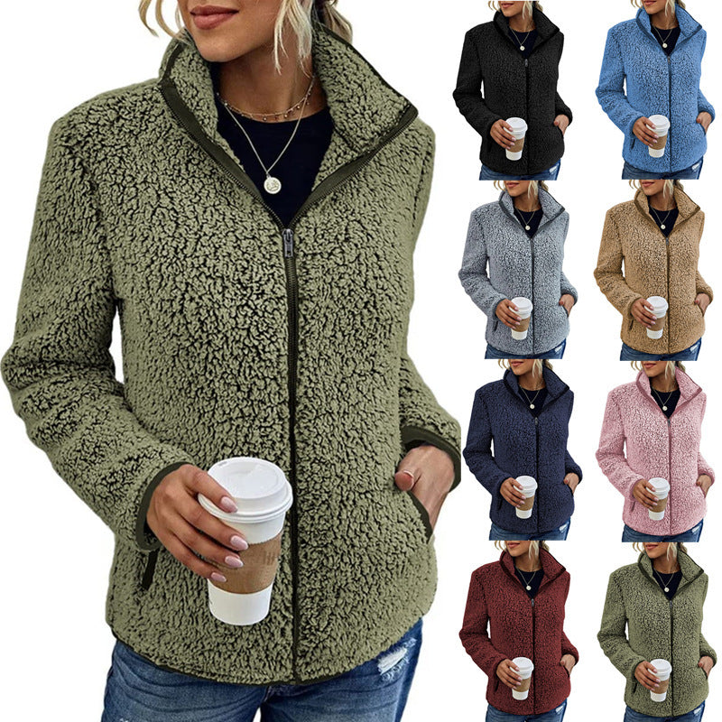 Dames Trendy Elegante Veelzijdige Warme Teddy Fleece Jas met Rits | Baudine