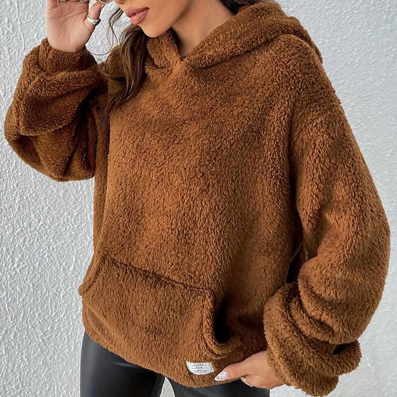 Dames Trendy Stijlvolle Zachte Teddy Hoodie | Shakina